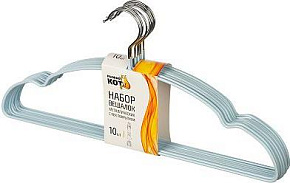 РЫЖИЙ КОТ Набор вешалок металлических с ПВХ покрытием, 10 шт, цвет бирюзовый (107915) Набор вешалок