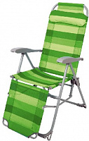 NIKA Кресло-шезлонг с подножкой складное зеленый (сетка) К3/З Кресло-шезлонг
