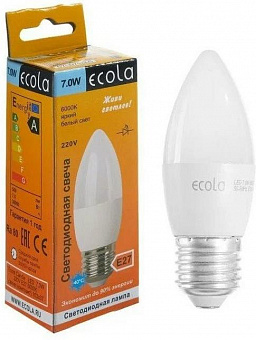 ECOLA N7QV70ELC candle LED Premium 7W/E27/4000K 360° filament нейтральный белый Лампа светодиодная