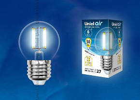 UNIEL (UL-00002208) LED-G45-6W/NW/E27/CL GLA01TR G (Лампы-глобы)