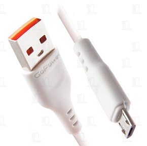 GOPOWER (00-00018563) GP01M USB (m)-microUSB (m) 1.0м 2.4A белый Дата-кабель