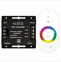 ECOLA RFC24WESB ECOLA LED strip RGB RF controller 24A 288W 12V (576W 24V) с кольцевым сенсорным белым радиопультом аксессуары для светильников