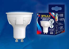 UNIEL (UL-00003988) LED-JCDR 6W/NW/GU10/FR/DIM PLP01WH картон ЭЛЕКТРИКА