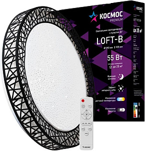 КОСМОС KSLofB55W белый Светодиодный настенно-потолочный светильник КОСМОС KSLofB55W белый