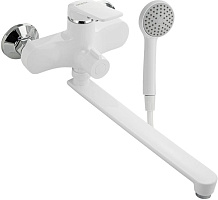 BRIMIX 5566 Смеситель для ванны, с длинным изливом, шаровый, из высокопрочного АБС пластика, цвет БЕЛЫЙ Смесители