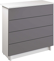 МЕБЕЛЬ-КОМПЛЕКС ЛАЙТ Комод 4Я Белый/Серый шифер Модульная мебель