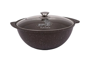 KUKMARA кмк37а а/пр литой 3,5л д/плова стекл/кр Кофейный мрамор Казан