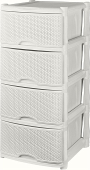 KEEPLEX KL377312048 Rattan четырехсекционный 50х41,5х55,5см белое облако Комод