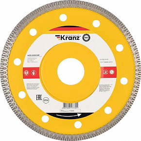 KRANZ (KR-90-0141) Диск алмазный отрезной ультратонкий 125x22,2x1,4x10 мм Диск алмазный