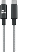 AKSBERRY (6900295640018) X163 Nylon silk Type-C - Type-C, серый Кабель