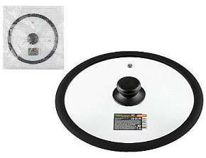 MALLONY Крышка стеклянная C-type с силиконовым ободком CAPPELLO-C, 26 см диа Крышка