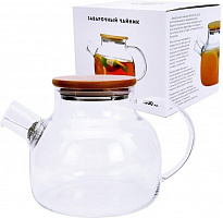 ND PLAY 306653 Заварочный чайник с бамбуковой крышкой в подарочной упаковке, 1000 мл, стекло Заварочный чайник