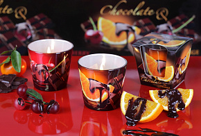 BARTEK Фрукты в шоколаде (CHOKOLATE) (90*75) в стакане Свеча