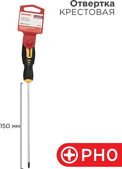 REXANT (12-6403) Отвертка крестовая PH0х150мм, двухкомпонентная рукоятка Отвертка