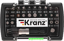 KRANZ (KR-92-0464) Набор бит с магнитным держателем, пластиковый кейс, 32 шт Набор бит