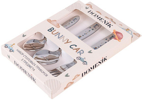 DOMENIK DMC196 Набор столовых приборов FUNNY BUNNY 3 предметов Набор столовых приборов