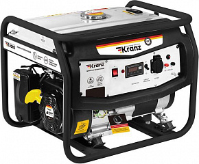 KRANZ (KR-16-1133) Генератор бензиновый KR3300, 3,3кВт, 230В, 15л, ручной стартер