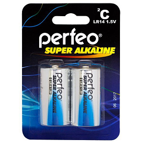 PERFEO LR14-2BL SUPER ALKALINE Элементы питания