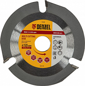DENZEL Диск пильный для УШМ, "Мультирез", 125 мм, посадка 22.2 мм Denzel 73398 Пильный диск