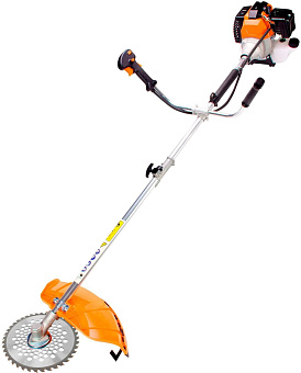 MAXPILER Триммер бензиновый MGT-43C (1,7 л.с, 43 см³, 2-т, 40-зуб диск, ремень, разъемная штанга)