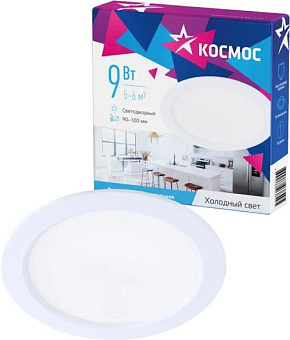 КОСМОС KDownL9W6400K белый Панель светодиодная