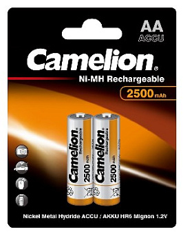 CAMELION (6107) AA-2500mAh Ni-Mh BL-2 (NH-AA2500BP2, аккумулятор,1.2В) Аккумулятор