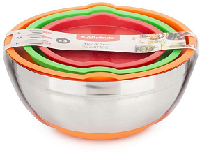 ATTRIBUTE ASS023 Набор мисок с крышками MIX&STORE 3шт 1.5л+2.4л+3.7л Набор мисок с крышками