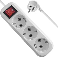 DEFENDER (99360) L330 16 А, 3 роз х 5м , белый Удлинитель