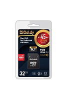 DIGOLDY MicroSDXC 32GB Class10 + адаптер SD (45MB/s) Карта памяти