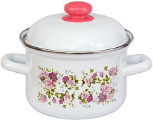 ЛЫСЬВА 16084АП2 Китайская роза эмал 1,5л Кастрюля