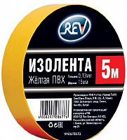 REV 28677 6 Изолента ПВХ 0,13*15мм Желтая 5м Изолента ПВХ