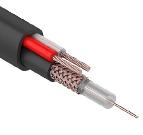 REXANT (01-4013) Кабель для видеонаблюдения KBK-П-2x0,50мм, 200м., черный OUTDOOR кабель д/видеоанаблюдения