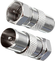 СИГНАЛ (6647) Переходник F шт. - TV шт. метал Кабель, переходник