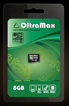 OLTRAMAX MicroSDHC 8GB Class4 [OM008GCSDHC4-W/A-AD] Карта памяти