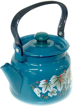 СИБИРСКИЕ ТОВАРЫ С2714.3Б эмал 2,3л с рис бирюзовый Чайник