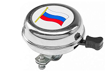 STELS Звонок 54BF-01 с российским флагом, стальной, хромированный 210210 LU081942 Звонок