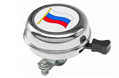 STELS Звонок 54BF-01 с российским флагом, стальной, хромированный 210210 LU081942 Звонок