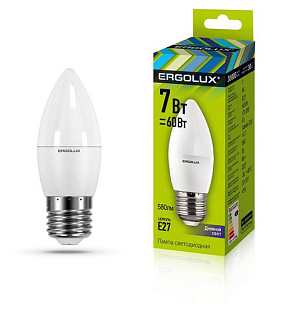 ERGOLUX (13299) LED-C35-7W-E27-6K Лампа светодиодная