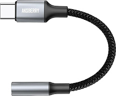 AKSBERRY (6900318450013) J1 Type-C Jack 3.5 мм, чёрный Кабель AKSBERRY (6900318450013) J1 Type-C Jack 3.5 мм, чёрный