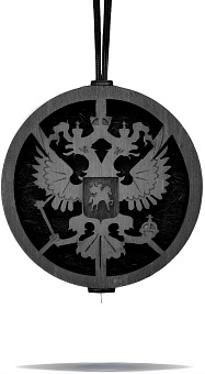 AROMA BAR подвеска ?Герб? в крафтовой упаковке с мини-брелоком в черном цвете 49343 Ароматизатор