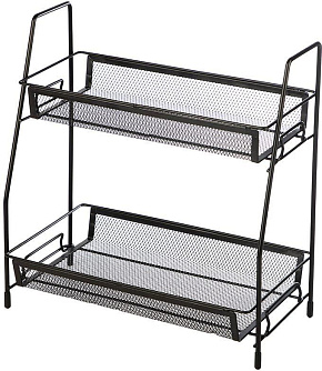 MALLONY Этажерка настольная двухуровневая L’ordine Nero, 31,5*17*33 см (107588)