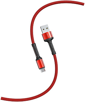 SMARTBUY (iK-12-S26r) S26 MicroUSB красный, 3 А, QC, нейл.,1 м Кабель
