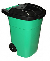АЛЬТЕРНАТИВА М4663 для мусора 65л (на колесах)(черный с зеленной крышкой) Контейнер