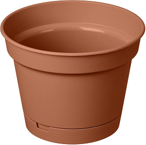 HOMVER Mint D150мм, 1,2л с поддоном (терракотовый) 221611932/01 Горшок цветочный HOMVER Mint D150мм, 1,2л с поддоном (терракотовый) 221611932/01