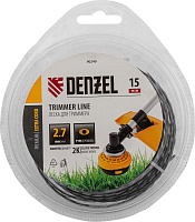 DENZEL Леска для триммера двухкомпонентная эллипс, 2,7мм х 15м, блистер EXTRA CORD 96249 Леска для триммера