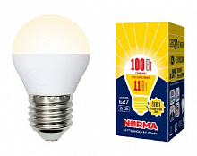 VOLPE (UL-00003835) LED-G45-11W/WW/E27/FR/NR Форма шар матовая Серия Norma 3000K Лампа светодиодная