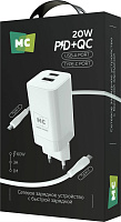 MORE CHOICE (4620202555793) NC85a 1USB+1Type-C 3.0A PD 20W+QC3.0 Type-C Type-C White СЗУ
