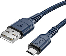 HOCO (6931474794109) X59m 2мUSB 2.4A microUSB голубой - 2,0m Кабель