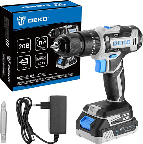 DEKO DKCID20FU-Li, 20В, 1x2.0Ач 083-1119 Дрель-шуруповерт