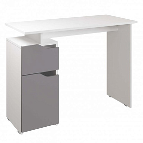 МЕБЕЛЬ-КОМПЛЕКС ЛАЙТ Стол письменный компьютерный с тумбой Белый/Серый шифер Модульная мебель